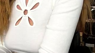 Great Big Boobs On Masturbating Redhead