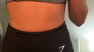 Amateur striptease and Solo masturbation
