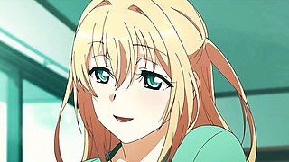 Blonde Anime Girl Rides Him Cowgirl in Bedroom