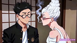 (Okarun x Seyko Ayase) Mature StepGranny Trying Anal Sex