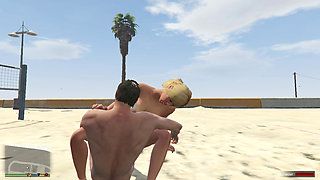 Sugar Daddy Trevor and Sugar Baby Tracey have sex in beach volleyball court