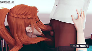 Office Seduction with Busty Redhead Secretary After Hours Punishment