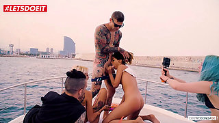 Sexy Latina babe gets it on at boat party