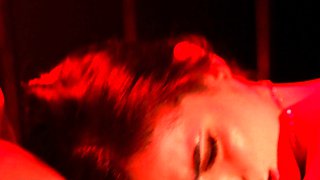 Trio with Whitney Wright in a swinger club