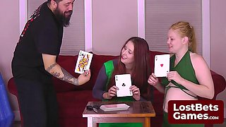 Big Tits Threesome Striptease: Loser Drenched Head to Toe