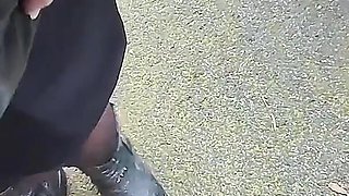 Dick Flash - I Pull Out My Cock in Front of a Hot Girl Bet... Public Street and She Helps Me Cum - Real Very Risky