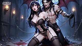 Goth Girl Bound by Vampire Lord - BDSM Monster Hentai 1