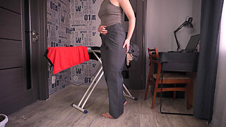 Sexy Wife Does Not Notice Her Pants Fall Down ENF Fetish