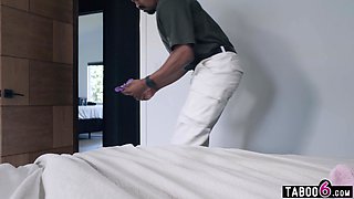 Black stepfather slaps teenie daughter-in-law