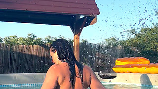 Sexy Pool Tease in a Tiny Bikini