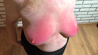 Very hard tit punishment session 8-8