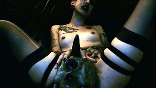 Fetish hoe masturbates takes bukkake fetish cock pov action
