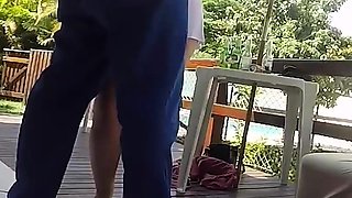 Hot wifey Thay Ksada fuckin' with the water delivery fellow