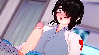 Handjob cumshot, 3d hentai, hand-job