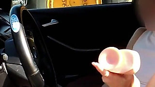 Huge Dildo Car Orgasms