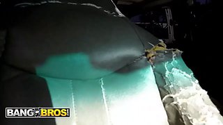 Bangbros - super-sexy violet voss gets tempted by currency and turns a bus rail into a wild venture