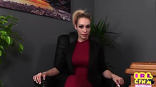 Uniform CFNM babe cocksucking guy in POV