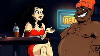 Valentine's Day. Cartoon in Which a Wife Is Fucked in a Public Toilet