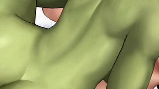 Hot Threesome Sex with a Muscular Big Boobs Orc Woman and a Hot Asian MILF - Cartoon Animated Porn Game - What a Legend!