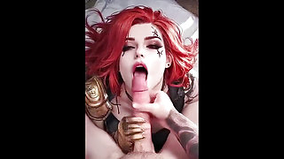 Illuxxxtrandy Horny Redhead Fucks Massive Monster Cock, Intense Hardcore Sex, Hot Ass Swallowing Cum