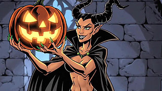 Maleficent and the Magic Pumpkin. Halloween Cartoon