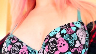 Blonde tight pussy babe solo toy fun in glamour masturbation