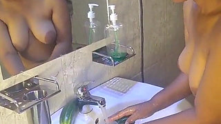 Squirting in the Toilet Using Cucumber