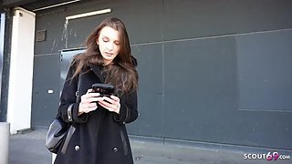 German Scout Emma Scarlett Gets Rough Anal Fisting & Hardcore Fuck in Real Casting - Skinny Saggy Tits Teen