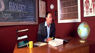 Charlie Lynn's Toned Legs and Cute Feet Earn Her a Hard Fucking from Her Teacher