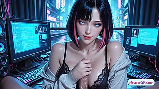 Neon hoe rails in server guest room