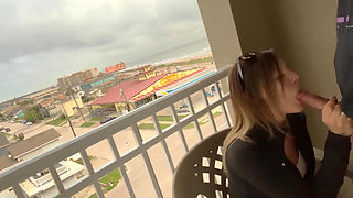 Busy Roadside Sex and Hotel Balcony Blowjob