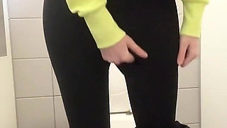 Compilation Girl in Black Skinny Jeans Piss in Public Toilets Daily Pad in Panties