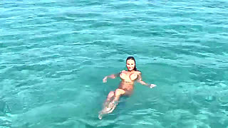 Sexy Monika Fox Swims Naked In Pool And Sea In Hot Country