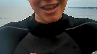 Hogtied in a Wetsuit - Rope Bondage Escape Challenge on the Beach