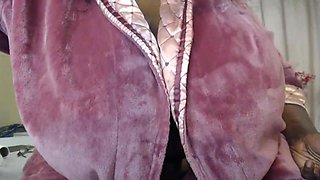 Fat Ass Stepmom Teasing with Her Oily Big Tits