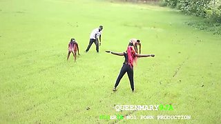 Two Fit Babes Get Pounded by Hung Black Studs in Wild Stadium Foursome