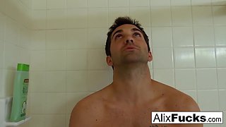 After their plumber fixes their shower, Alix and August screw him.