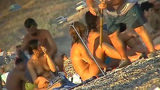 Ladies on the nudist beach exposed to the hidden cam