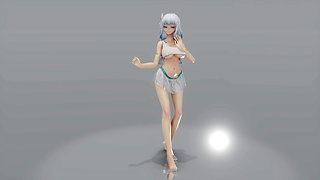 [mmd] Girl Frontline Hk416- Rumor Transparent Miniskirt Pregnancy Half Breasts Exposed