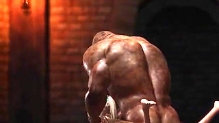 A sexy blonde gets fucked rough by a big monster in the dungeon