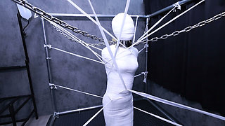A Cute Girlfriend Wrapped All Over in Bandages