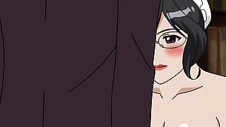 Kinky dude loves to fuck some busty maids in his office hentai
